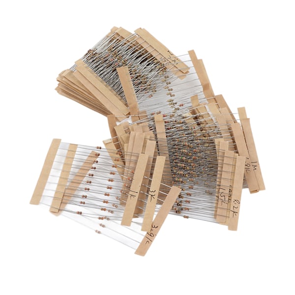 640 stycken kolfilmresistor 64 värden 1/6W nominell effekt 5% kolfilmresistor sortimentssats 1 ohm - 10 megaohm