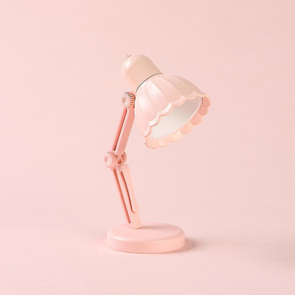 2 stk Mini liten bordlampe Led sammenleggbar bærbar liten nattlampe Magnetisk sug varm farge Øyebeskyttelse Lesebordlampe med klips 09A-pink