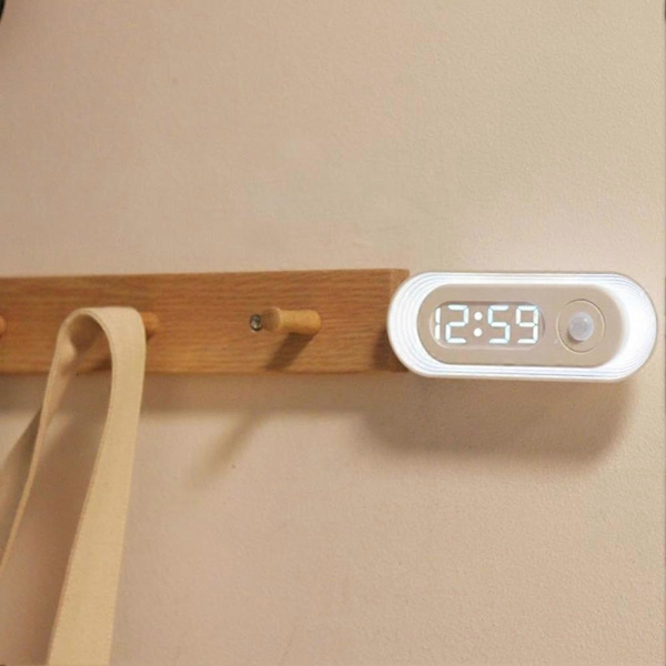 【BQ】Motion Sensor Wall Clock Night Light Bathroom Study Lamp size