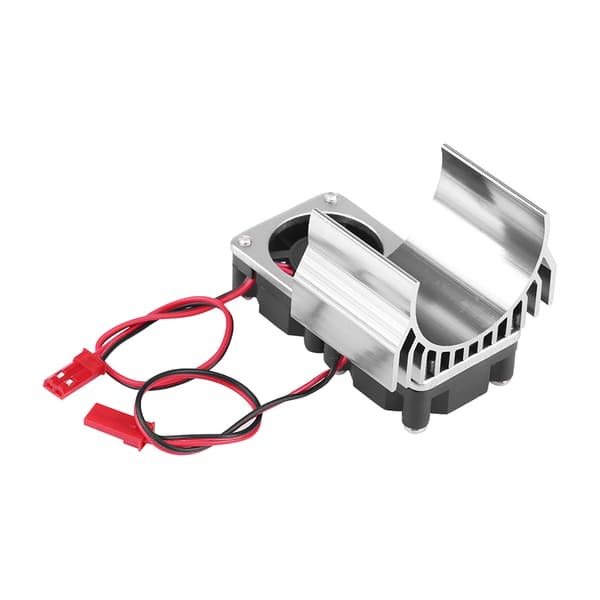 540 550 Motor Dobbelt Køleventilator Køleplade til 1/10 Skala Elektrisk RC Bil Sølv