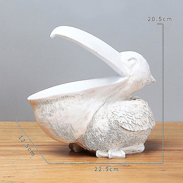 Toucan Key Opbevaringsfigur Pelikan Statue Opbevaringskurv Dyr Fugle Form White