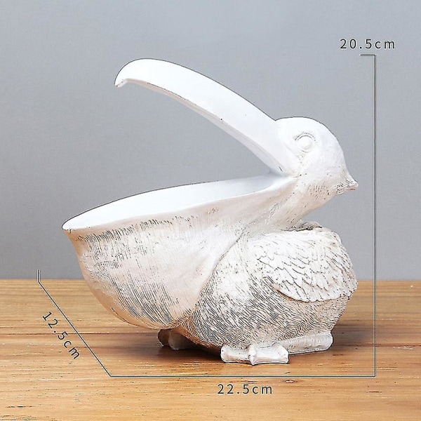 Toucan Key Storage Figurine Pelican Staty Förvaringskorg Djur Fåglar Form Bronze