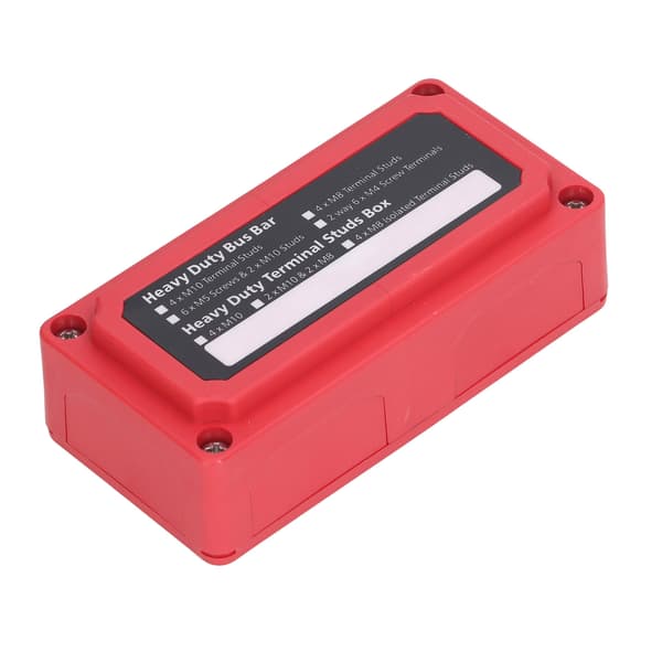 Samleskinneboks M10 Terminal Studs Strømfordelingsblok 48V 300A Rød
