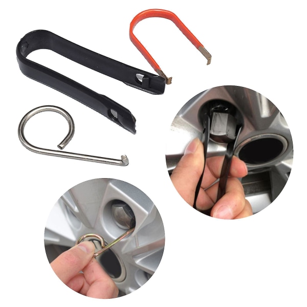 Hjulbult Mutter Kåpor Kåpor Avdragare Verktyg Center Cover Cap Borttagning Krok Clips Verktyg