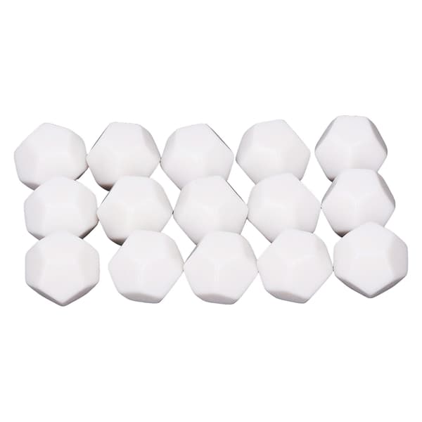 30 stk 12-sidige blanke terninger hvite plast polyedriske terninger sett 2,2 cm for utdanning og underholdning