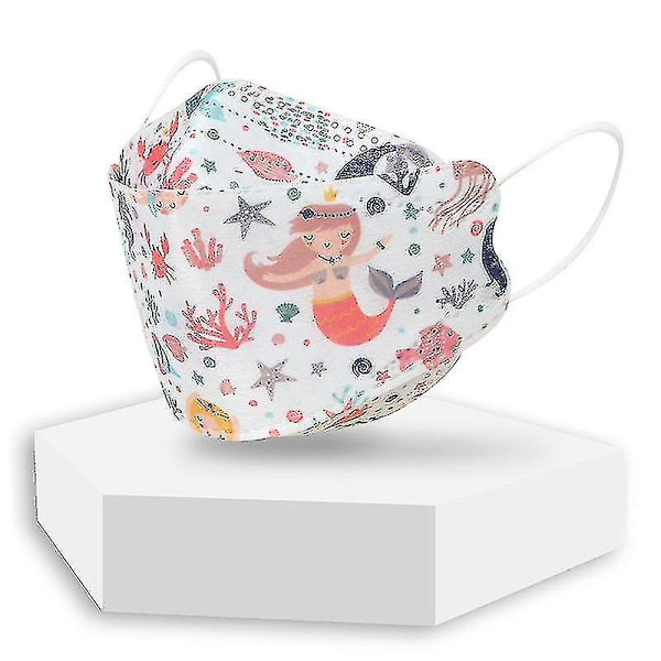 Ansiktsmasker för barn Kf94-masker Barn Kf94-masker Skyddsmasker Tecknad Kf94 engångsmasker 100PCS White