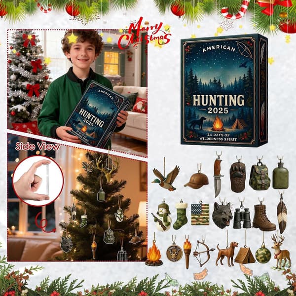 【BQ】24 dager jakt julekalender nedtelling festdekorasjon 2D