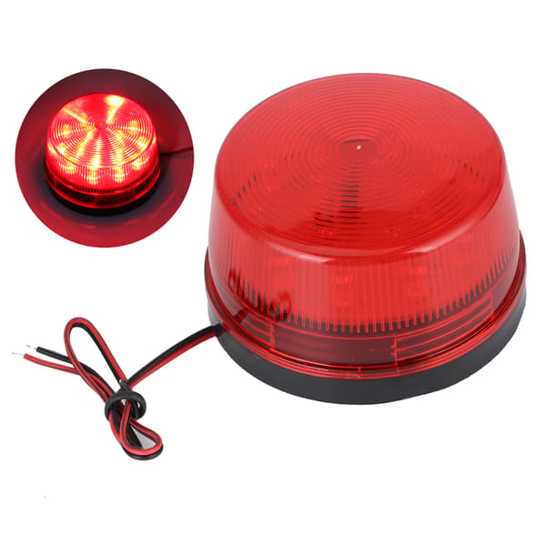 Nødblink LED advarselslampe Rød Linse DC12V til Autocamper Campingvogn Lastbil