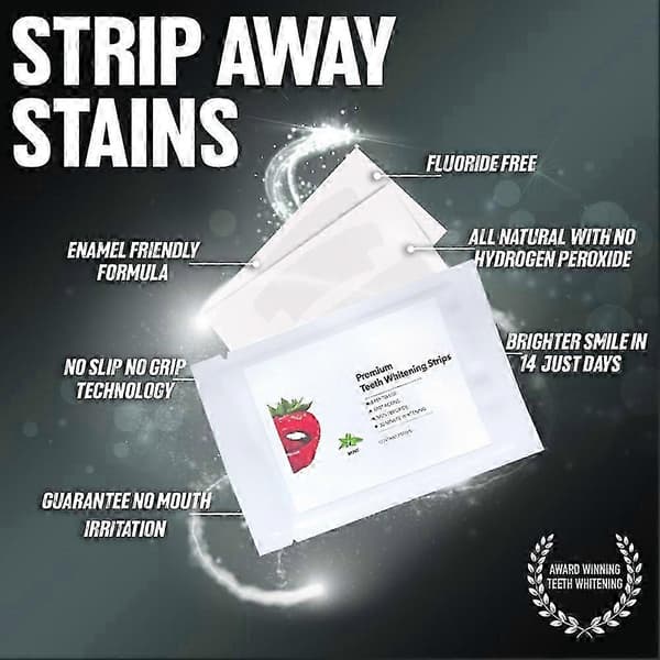 【BQ】Premium tannblekingsstrips for sensitive tenner, ikke-peroksid profesjonell bleking 14-dagers behandling 3 Boxes