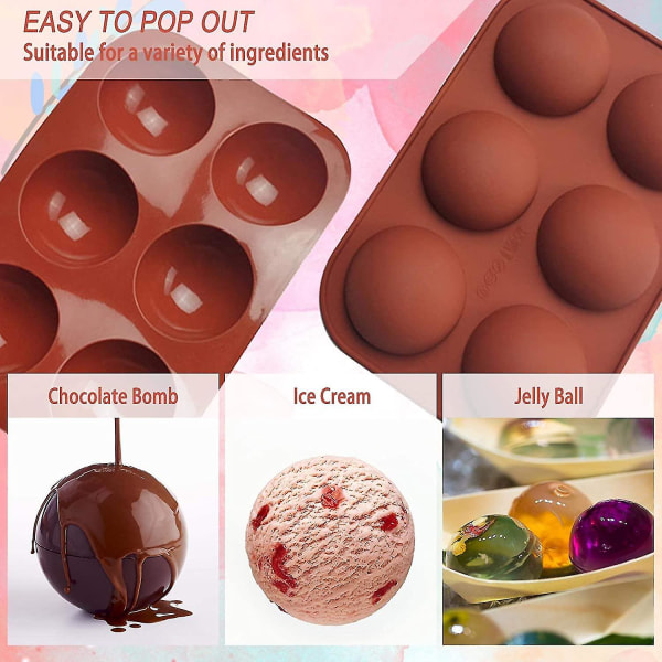 Semi Sphere suklaamuotit 6 onkalo molds valmistaa suklaata