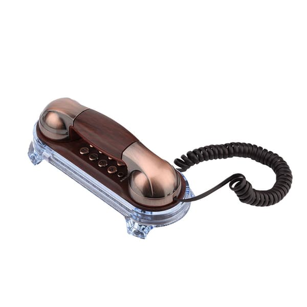 Vintage retro väggmonterad fast telefon - röd koppar