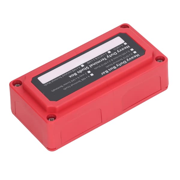 Samleskinneboks M10 Terminal Studs Strømfordelingsblok 48V 300A Rød