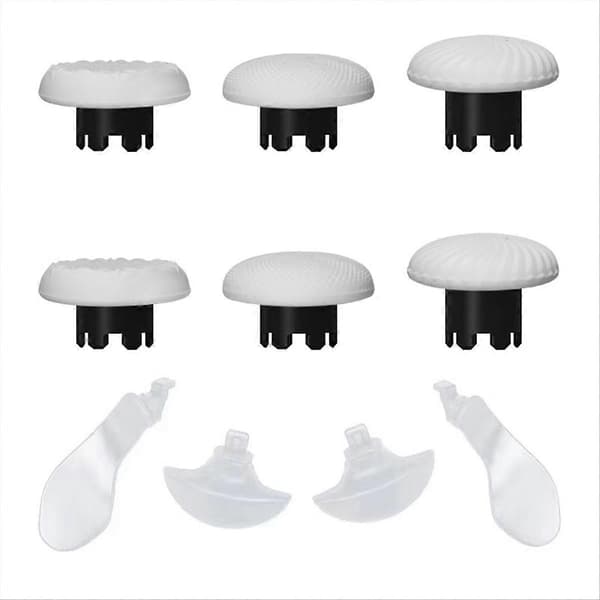 10-i-1 joystick-kit för PS5 Edge Dualsense-kontroll, utbytestummar, joysticksgrepp och 4 White