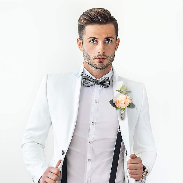 Konstgjord Rose Boutonniere & Corsage Set Rose Silk Flower För Bröllop