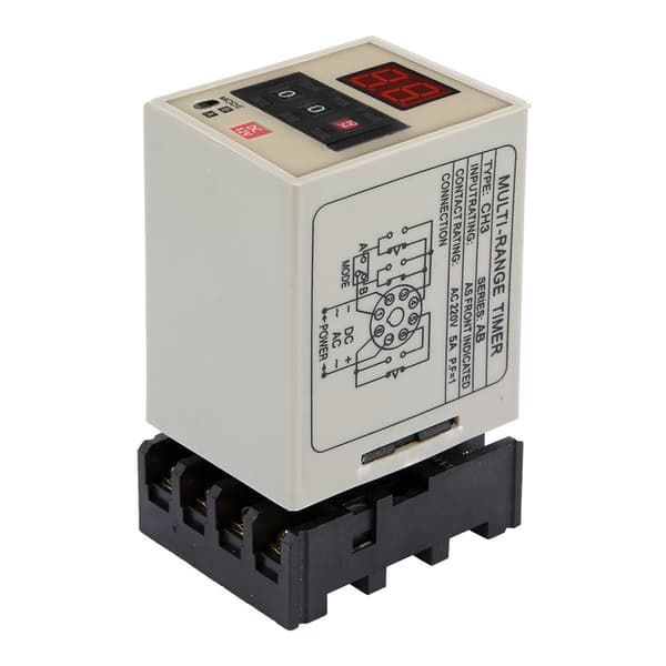 AH3-DM Dubbelläges Fördröjningstimerrelä 0,01S-99H LED-Display (DC 12V)
