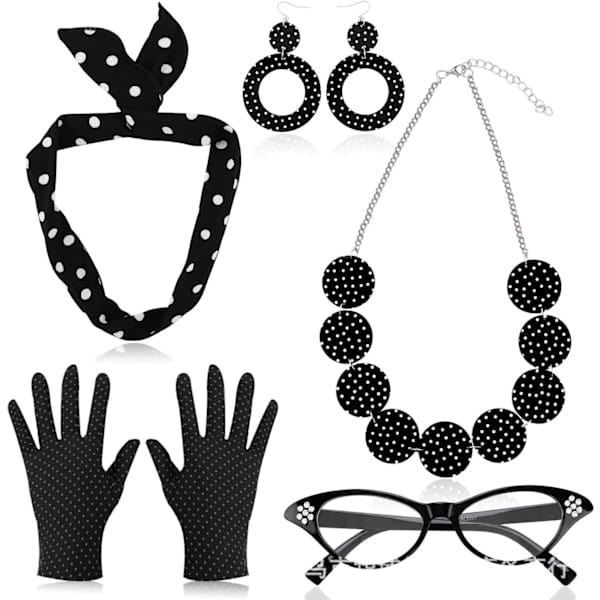 uusi tyyli 100 % New-rockabilly Asusteet Naiset 50-luvun Mekot Naiset Asusteet Sifonki Huivi Musta Style4