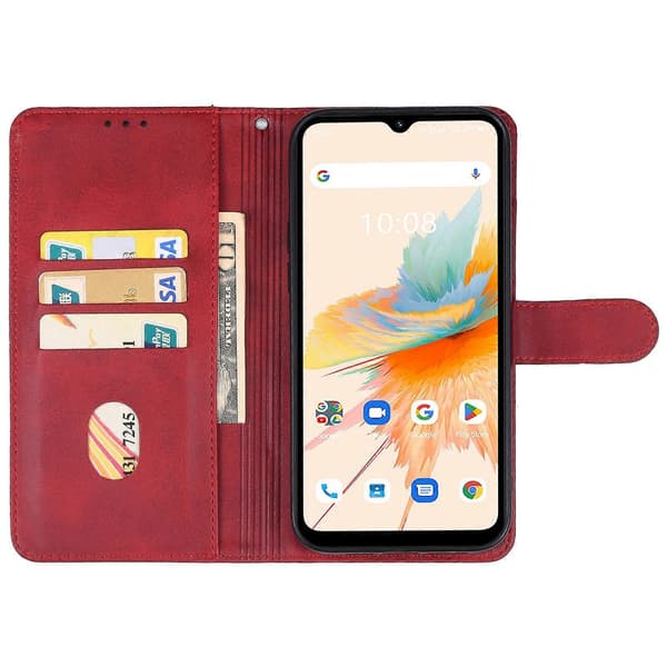 Telefonfodral i läder Red Red For UMIDIGI A15/A15C