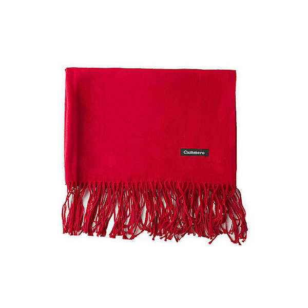 Dam varm lång sjal Vinter varm stor halsduk Camel Scarlet Scarlet