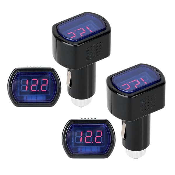 4 stk Bil Voltmeter LED Digitalt Display Batterispenning Overvåkingsdetektor