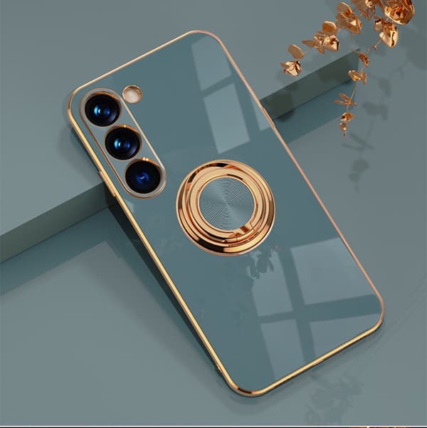 【BQ】Finhåls magnetisk ringfodral för Samsung S24 Plus - Grå