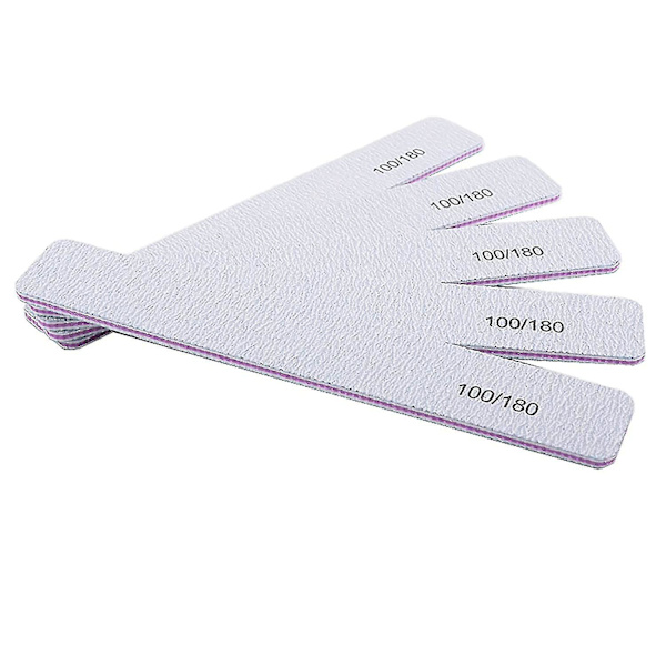 Nagelfil 12 st Professionell återanvändbar 100/180 korn Dubbla sidor Tvättbar nagelfil manikyr verktyg för poly nagelförlängning gel och akryl naglar verktyg