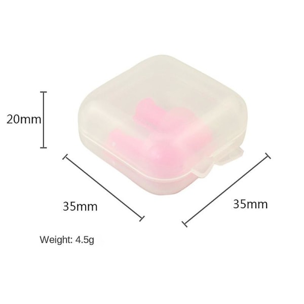 Sömnproppar 4,5 g öronproppar Lätt att utföra Bullerreducerande öronproppar Simöronproppar Enfärgade öronproppar i silikon Pink Pair Boxed