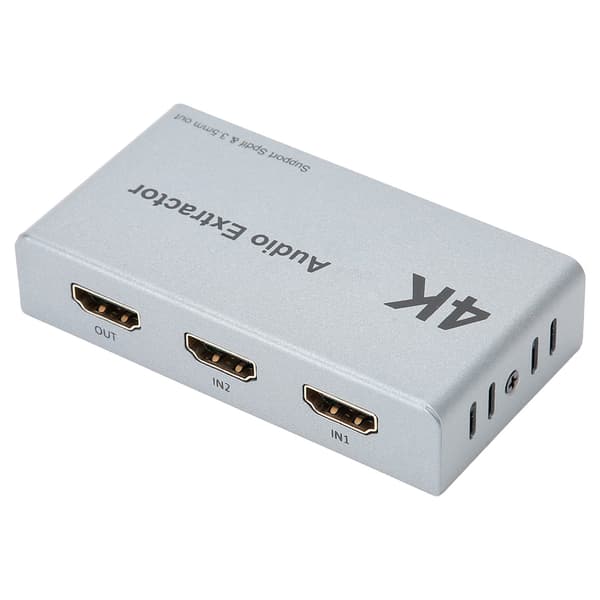 HDMI Audio Extractor Distributor 2 ind 1 ud 4k 30hz HDMI til HDMI optisk spdif 3.5mm