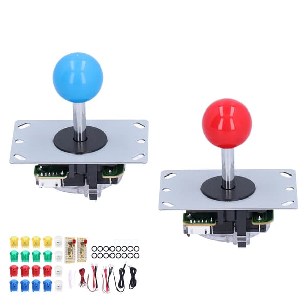 2 Spiller Arkadespill DIY-sett Joystick Sett LED Arkadeknapper for Dataspill 5V