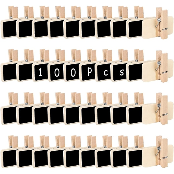 100 Pieces Mini Blackboard, Mini Chalkboard Signs Rectangle Message Blackboard