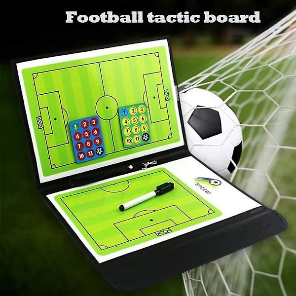 Fodbold Magnetic Tactic Board-fodboldtrænermappe med lynlåslomme