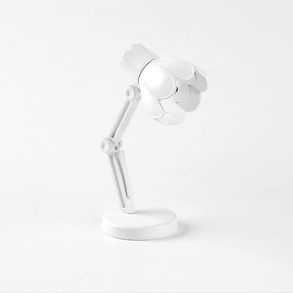 2 stk Mini liten bordlampe Led sammenleggbar bærbar liten nattlampe Magnetisk sug varm farge Øyebeskyttelse Lesebordlampe med klips 09B-white