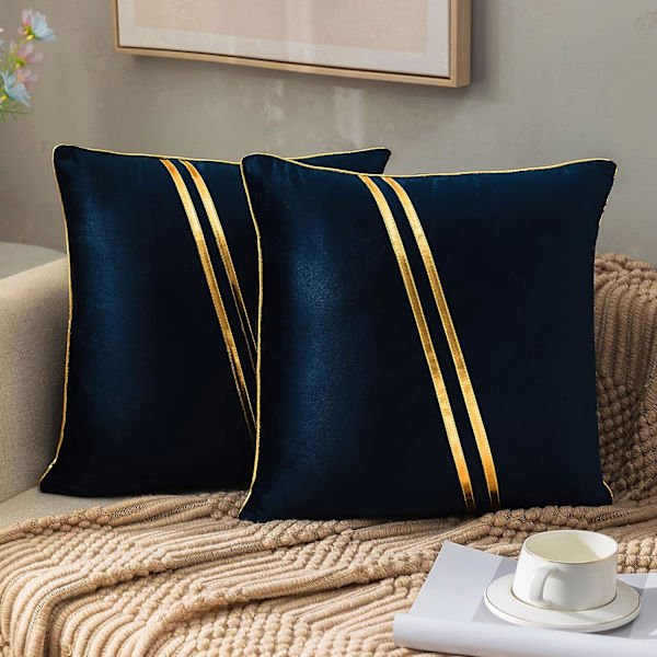 för Soffa Soffa Sovrum Vardagsrum Dekoration Marinblå 45 x 45 cm Set med 2