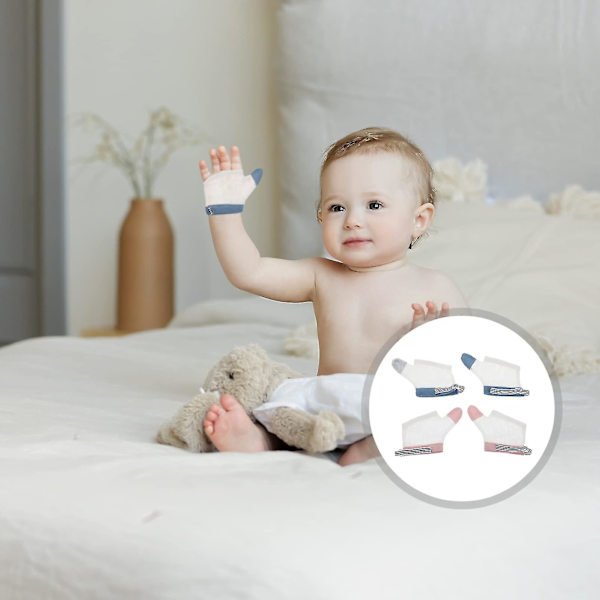 2 par stop baby tommelfinger-sugende fingerbeskytter ingen ridsehandsker åndbar finger tommelfingerbeskytter,s