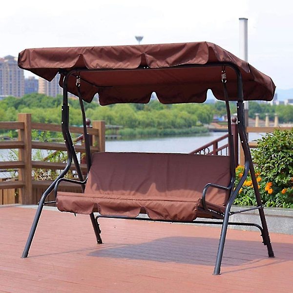Outdoor Courtyard Swing Canopy Ceiling Cover Sunshade Shelter Waterproof Awning Coffee S