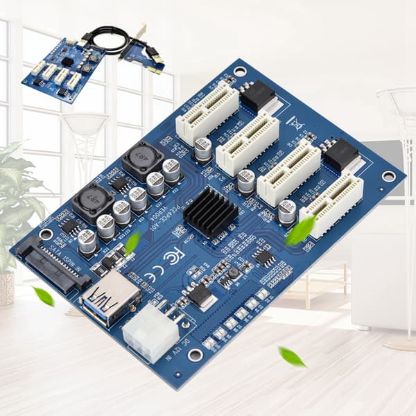 PCI-E 1X til 4X USB3.0 Konverter - Utvidelsessett for Windows