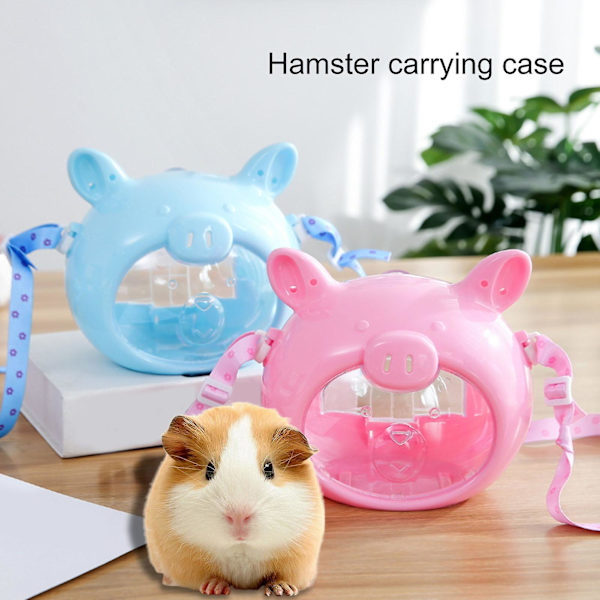 Liten husdjursbärare Stort utrymme Andas Synlig grishuvud Form Hamster Fågel Bärväska Utomhustillbehör Stad Blue