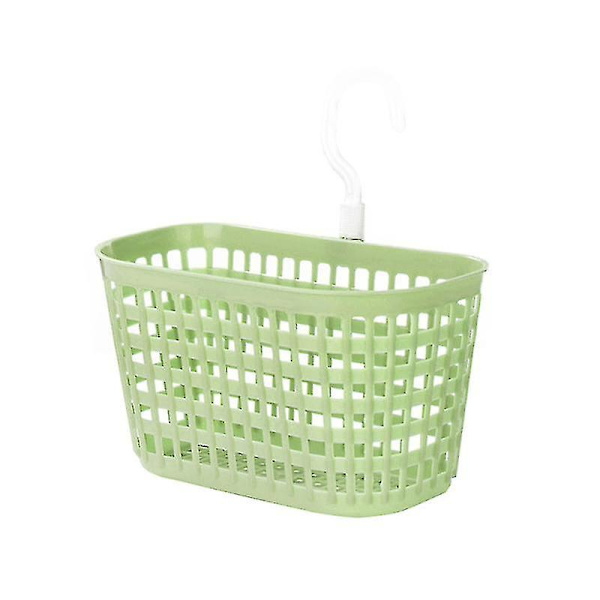 Plastförvaring Hängkorg Roterbar krok Förvaringskorg Kök Badrumsförvaring Organizer Svamp Tvålborste Hängande avloppskorg (grön)