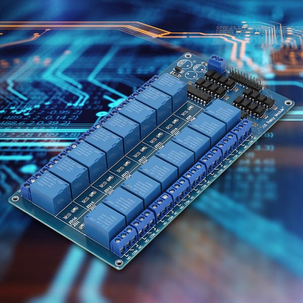 16-kanals 5V relémodulkontrollkort med optokoblerbeskyttelse for mikrokontrollermodul