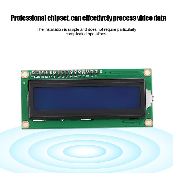LCD-modul 1602 LCD-skjerm med adapterkort IIC/I2C/grensesnitt blå skjerm