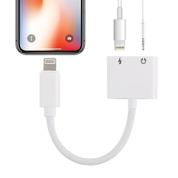Gl011 2 i 1 8-stift hona + 3,5 mm hona till 8-stift hane ljudladdningsadapter, för Iphone Xr / Iphone Xs Max / Iphone X & Xs / Iphone 8 & 8 Plus / Iph