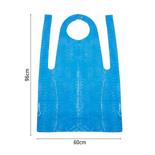 【BQ】Kök Förtjockat Plastförkläde Lätt Justerbart Förkläde Praktiska Bärbara Förkläden för Matlagning Blue 96*60cm