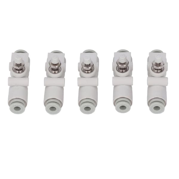 5 st PVC Strypventil Rak Genomströmningsventil för 4mm Rör Pneumatiska Kopplingar
