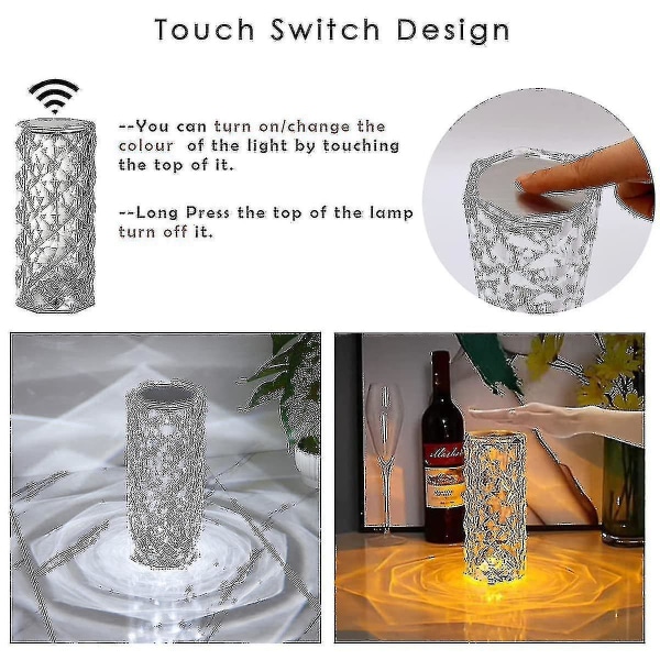Bordslampa, 16 S USB Charging Touch Lampa Sängbord med fjärrkontroll _() Ruika