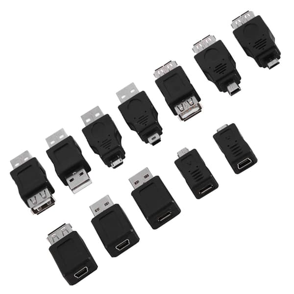 12 kpl USB2.0-sovittimia - Micro/Mini Uros/Naaras Muuntimet