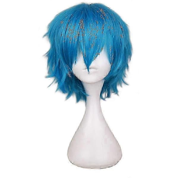 Moderigtig kort lige cosplayparyk til mænd - DSW Lake Blue