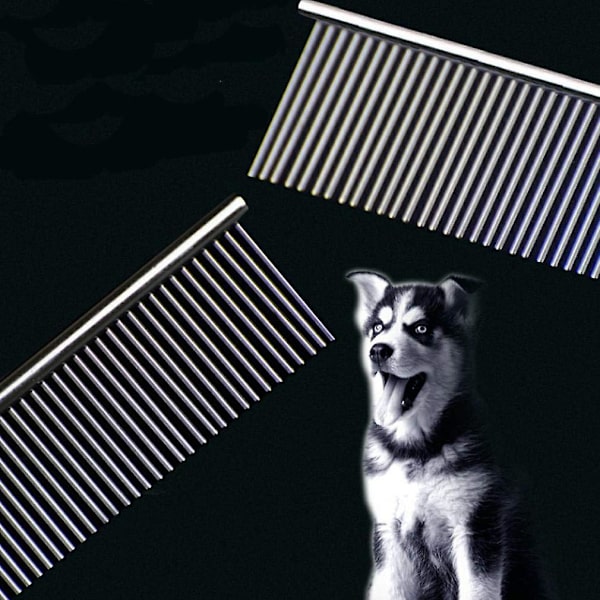 Pet Steel Kam afrundede ender Rustfrit stål Grooming Deshedding Tool