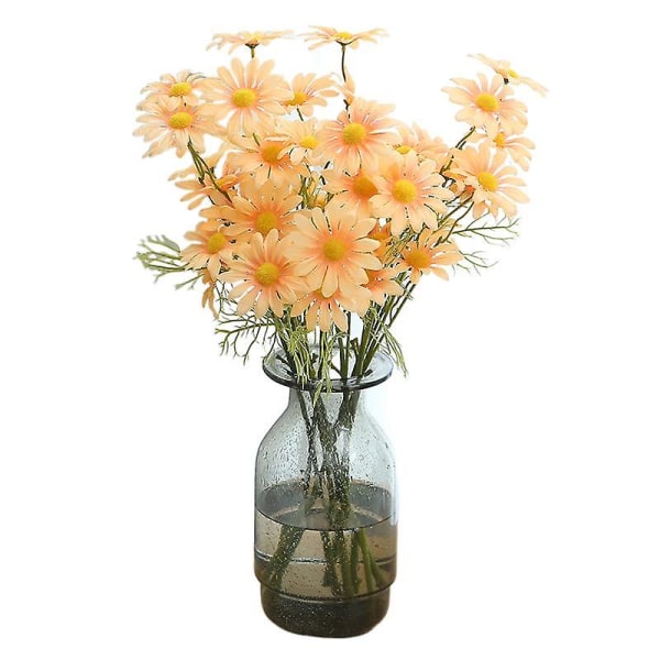 Konstgjord blomma tusensköna bukett falsk blomma 5 holländsk krysantemum kosmos bröllop heminredning siden blomma champagne