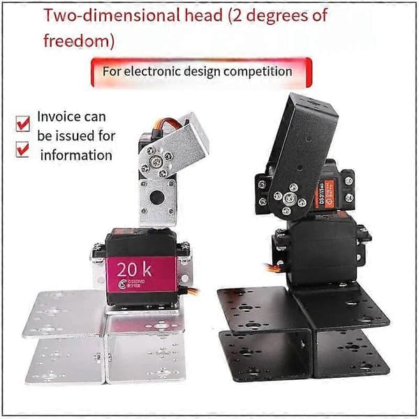 【BQ】DIY 2 DOF roterbar robotarmbaseplatform 20 kg digital servo Raspberry Pi eller MG996 programmerbart legetøj robot til Arduino Kit 2