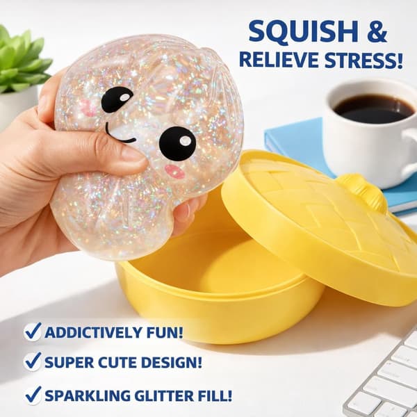 【BQ】Glänsande Dumpling Mjuk och Söt Leksakslåda - Stresslindrande Fingertopps Sensorisk Play-Doh 2pcs-b