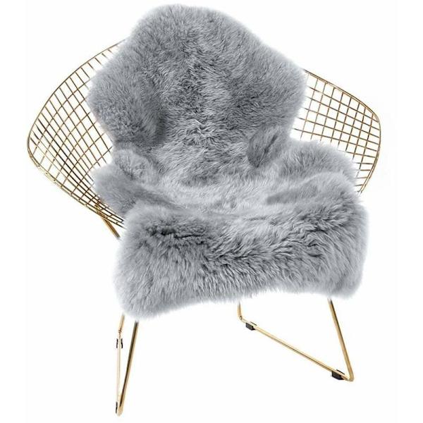 ny stil 60*90 Shaped Light Gray Irregular Imitation Wool Carpet Bay Window Rug Plush Carpet Footpad Faux Fur Rug Sheepskin Area Rug
